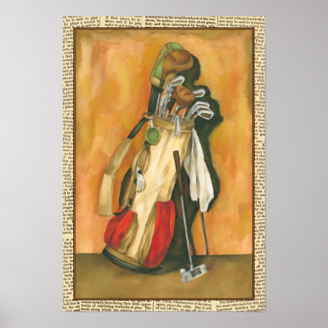 Póster Golf Bag with Glove by Jennifer Goldberger (Frente)