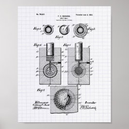 Póster Golf Ball 1902 Patent Art - Lining Peper