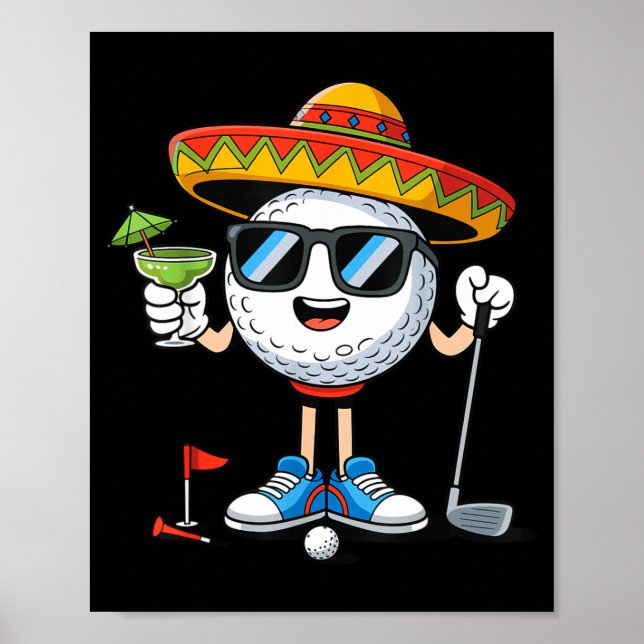 Póster Golf cinco de mayo jugando golf  (Frente)