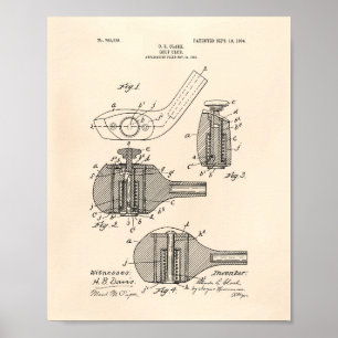 Póster Golf Club 1904 Patent Art - Old Peper