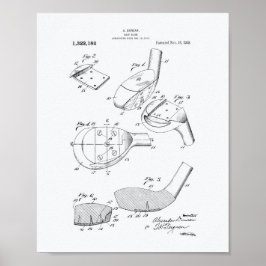 Póster Golf Club 1919 Patent Art - Libro Blanco