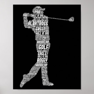 Póster Golf Club Golfer Golfing Men Boys Kids