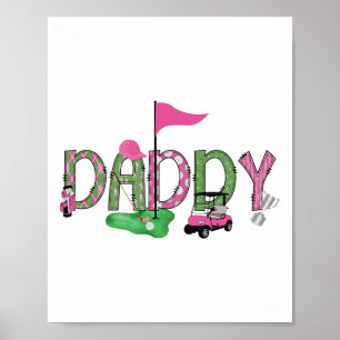 Póster Golf Daddy Pink Hole In One Golf Primer Chica de C