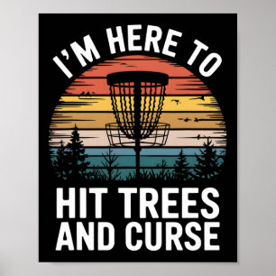 Póster Golf de Disco Divertido Golpea Árboles y Maldice R