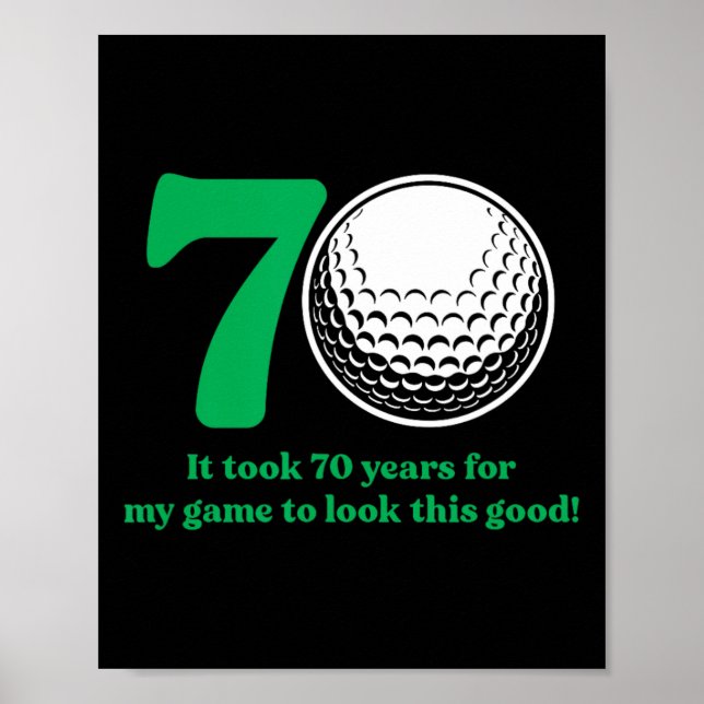 Póster Golf de golf de 70 años 70 cumpleaños (Frente)