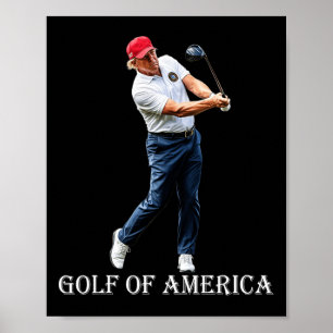 Póster Golf Divertido de América Donald Trump