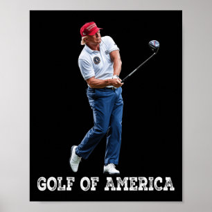 Póster Golf Divertido De América Donald Trump 1