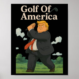 Póster Golf Divertido De América Donald Trump Juego De Pa