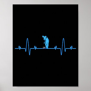 Póster Golf divertido Heartbea - Golfistas hombres mujere