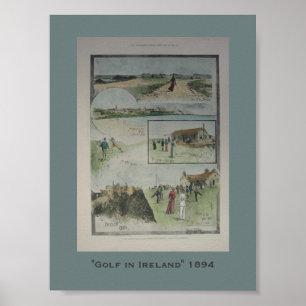 Póster Golf en Irlanda 1894 Vintage
