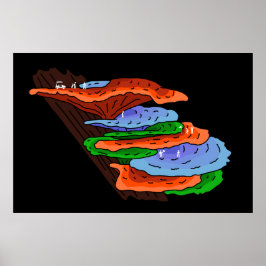 Póster Golf en Shelf Mushrooms