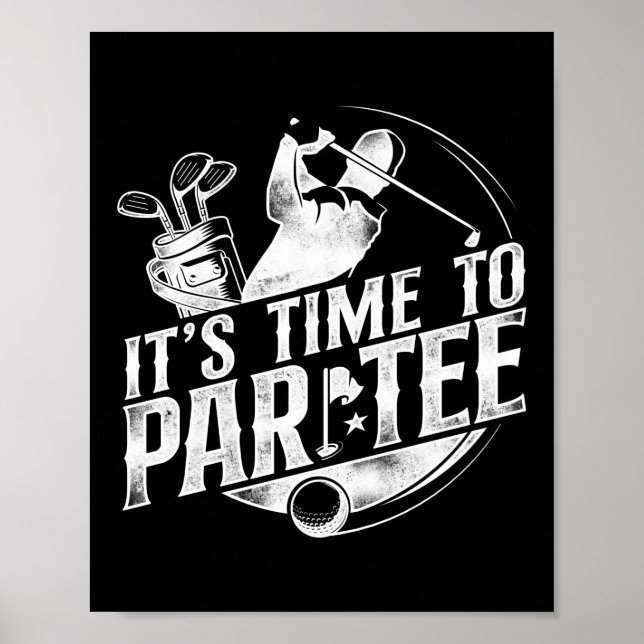 Póster Golf Es Hora De Par Tee Pun (Frente)