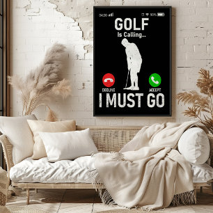 Póster Golf Está Llamando... Debo irme