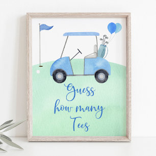Póster Golf First Birday Par-tee Adivinan Cuántos Juegos