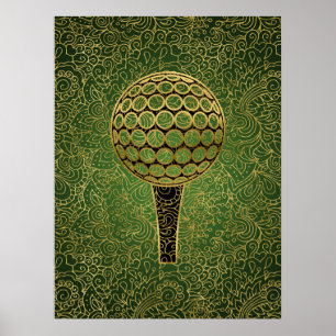 Póster Golf Gold Green Filigea Sports Art