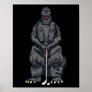 Póster Golf Golf Japonés Película Dinosaurio Monstruo Gol