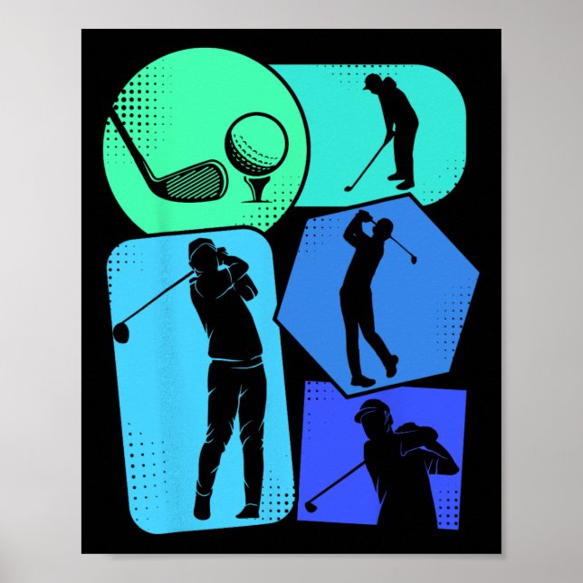 Póster Golf Golfer Niños Hombres Golf (Frente)