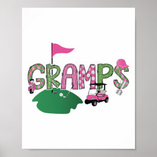 Póster Golf Gramps Hole In One Golf Primer Fiesta de Cump