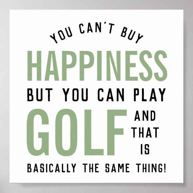 Póster Golf is Happiness Funny Golf Lover Gifts (Frente)