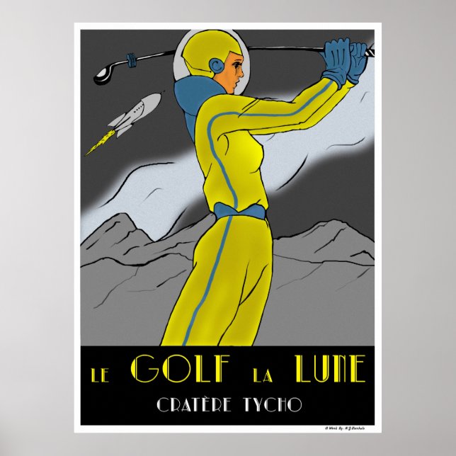 Póster Golf la luna (Frente)