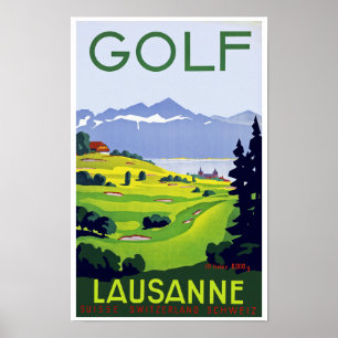 Póster Golf ~ Lausanne