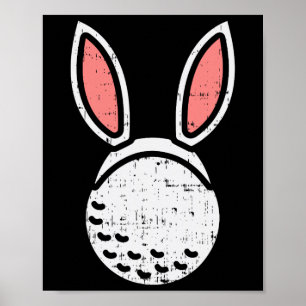 Póster Golf Ll Orejas De Conejo Divertido Golfista De Pas
