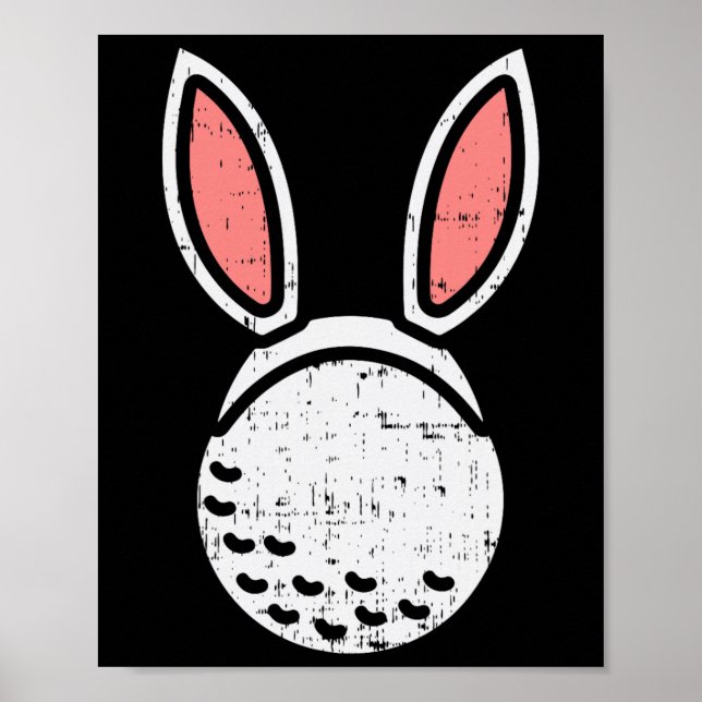 Póster Golf Ll Orejas De Conejo Divertido Golfista De Pas (Frente)