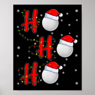 Póster Golf Ll Sombrero de Santa Ho Ho Ho Hombres Mujeres