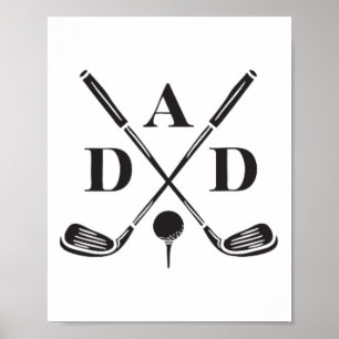 Póster Golf Mejor Papá Por Par Daddy Golfer Gol Día del P