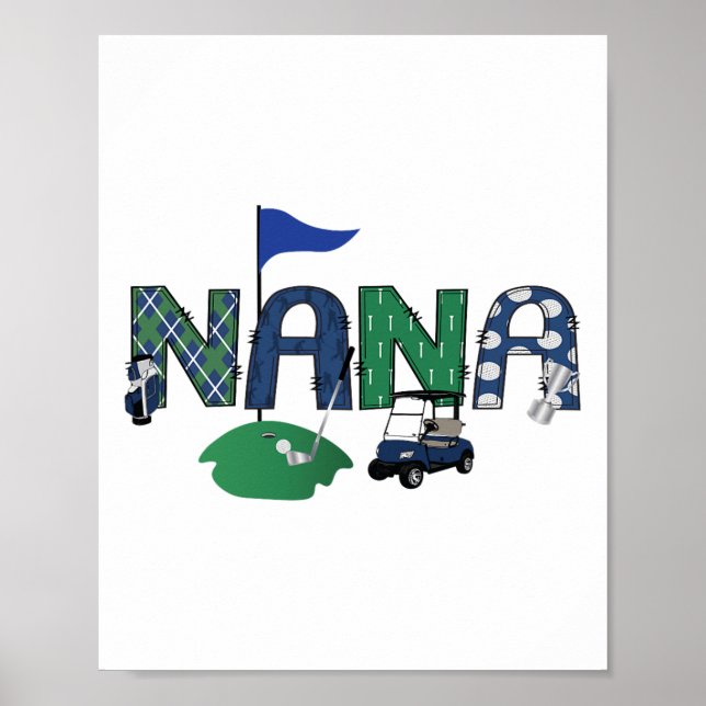 Póster Golf Nana Hole En Una Fiesta De Primer Cumpleaños  (Frente)