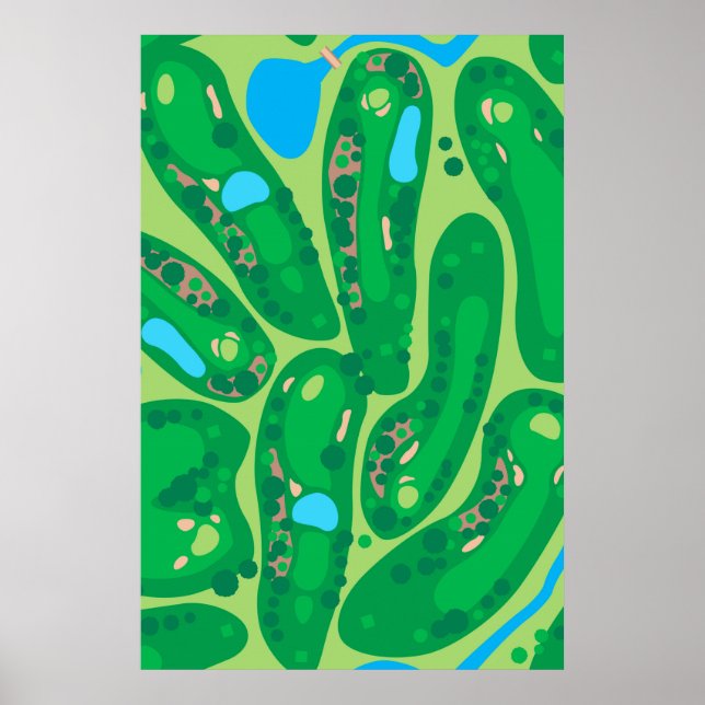Póster golf par golf green (Frente)