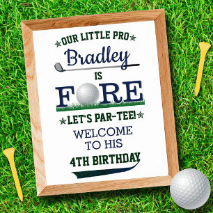Póster Golf PAR-TEE Signo de bienvenida al cuarto cumplea