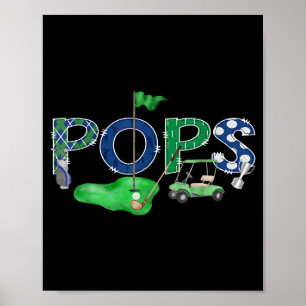 Póster Golf pops agujero en uno golf cumpleaños 1er niño