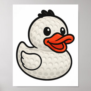 Póster Golf Rubber Ducky Gráfico Cute Niños Mujeres Golfi