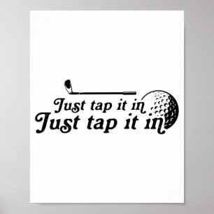 Póster Golf Solo Golpéalo Divertido Jugador de Golf Golfi