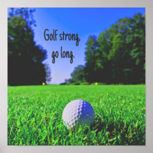 Póster Golf strong go long grass golf ball