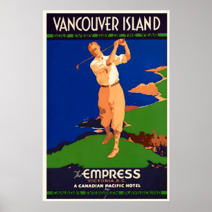 Póster Golf Todos los Días del Año Vancouver Island Canad