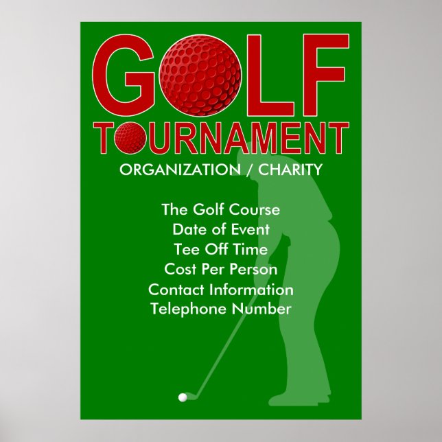 Póster Golf Tournament Poster 3 (You Can Customize) (Frente)