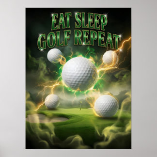 Póster Golf Tranquilo Neon Repite