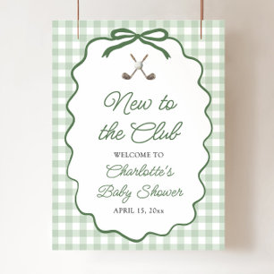 Póster Golf Verde Nuevo en el Club Baby Shower Bienvenido