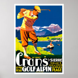 Póster Golf vintage en Suiza
