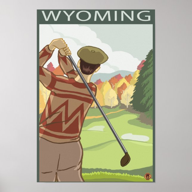 Póster Golfer SceneWyoming (Frente)