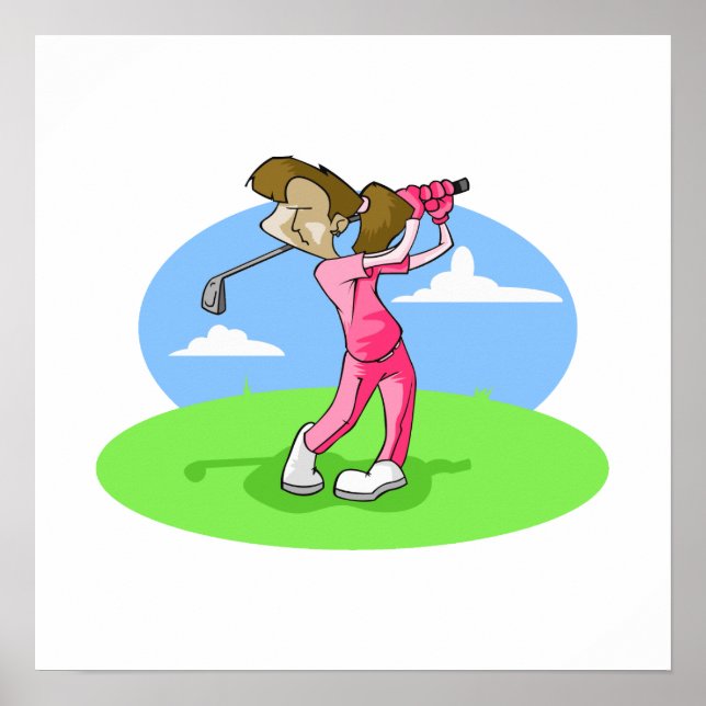 Póster golfista chica (Frente)