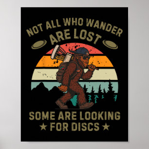 Póster Golfista de disco Sasquatch Divertido Golf de disc