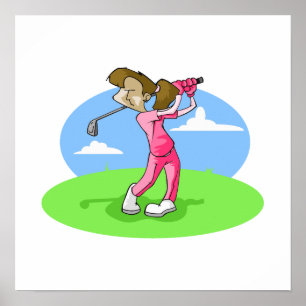 Póster golfista del chica