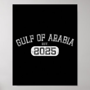 Póster Golfo De Arabia Este 2025 Trump Divertido del Golf