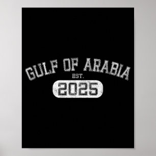Póster Golfo De Arabia Este 2025 Trump Divertido del Golf