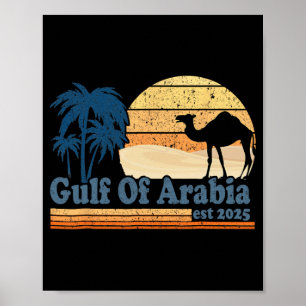Póster Golfo De Arabia Este 2025 Trump Divertido del Golf