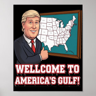 Póster Golfo De Bienvenida De Los Estados Unidos De Améri
