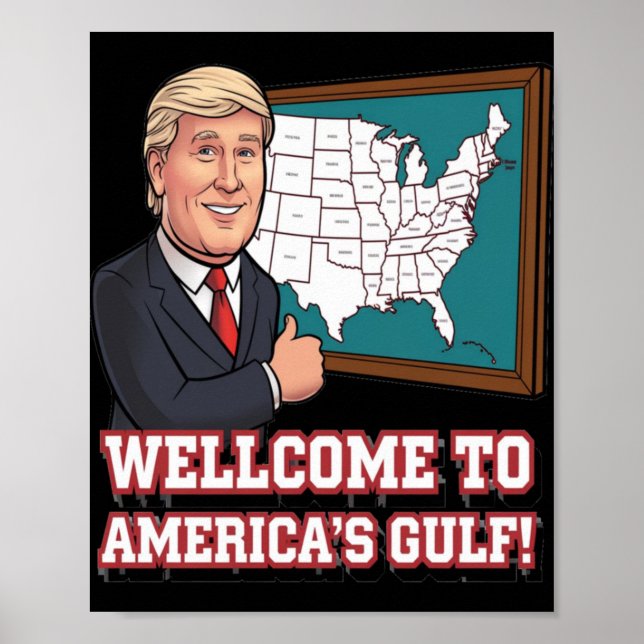 Póster Golfo De Bienvenida De Los Estados Unidos De Améri (Frente)
